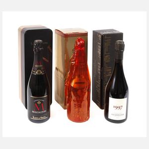 Drei Flaschen Champagner