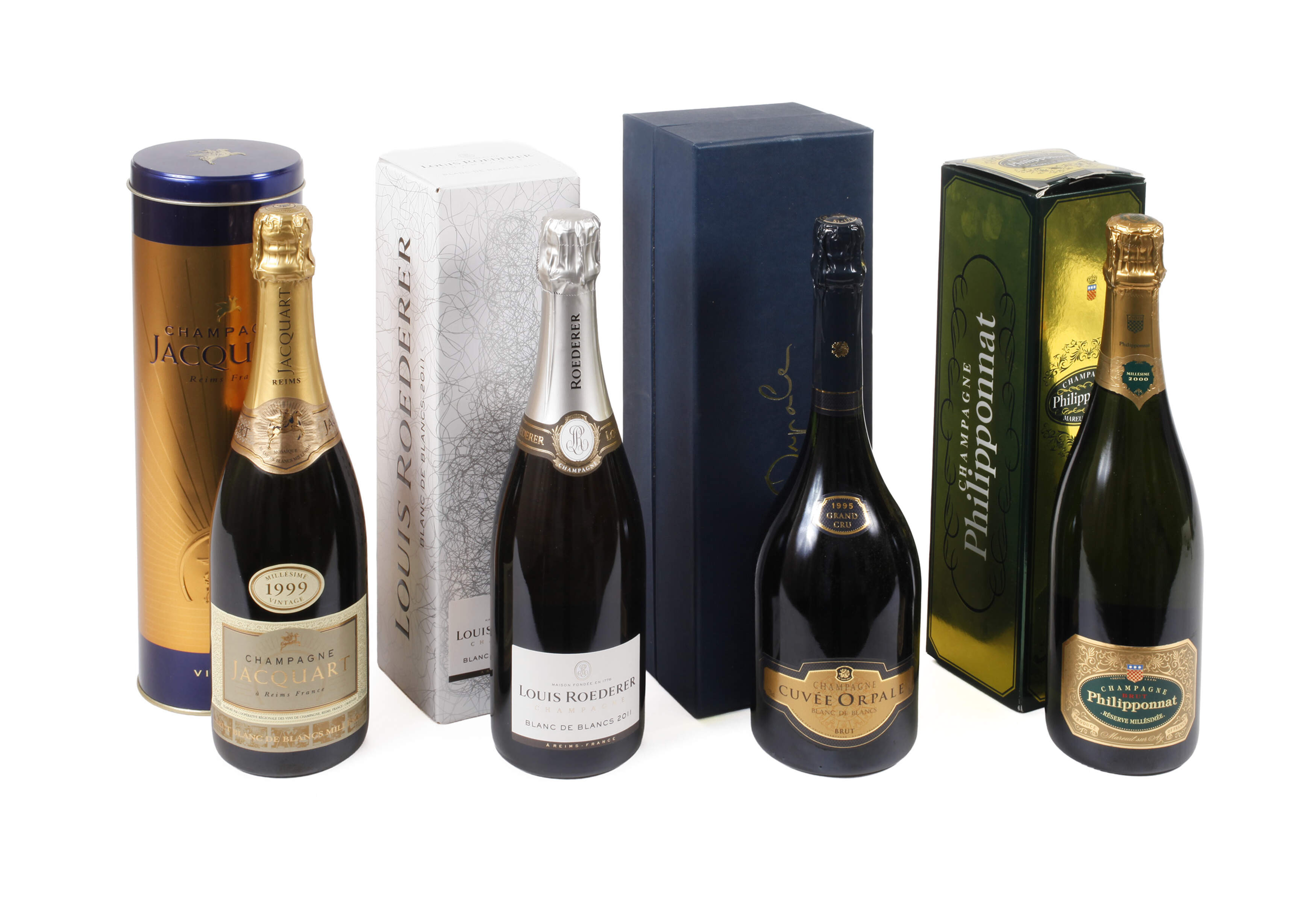Vier Flaschen Jahrgangschampagner