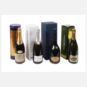 Vier Flaschen Jahrgangschampagner
