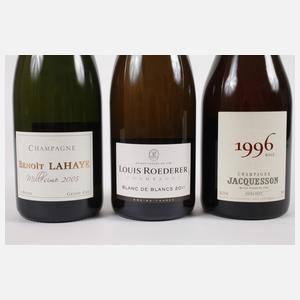 Drei Flaschen Jahrgangschampagner