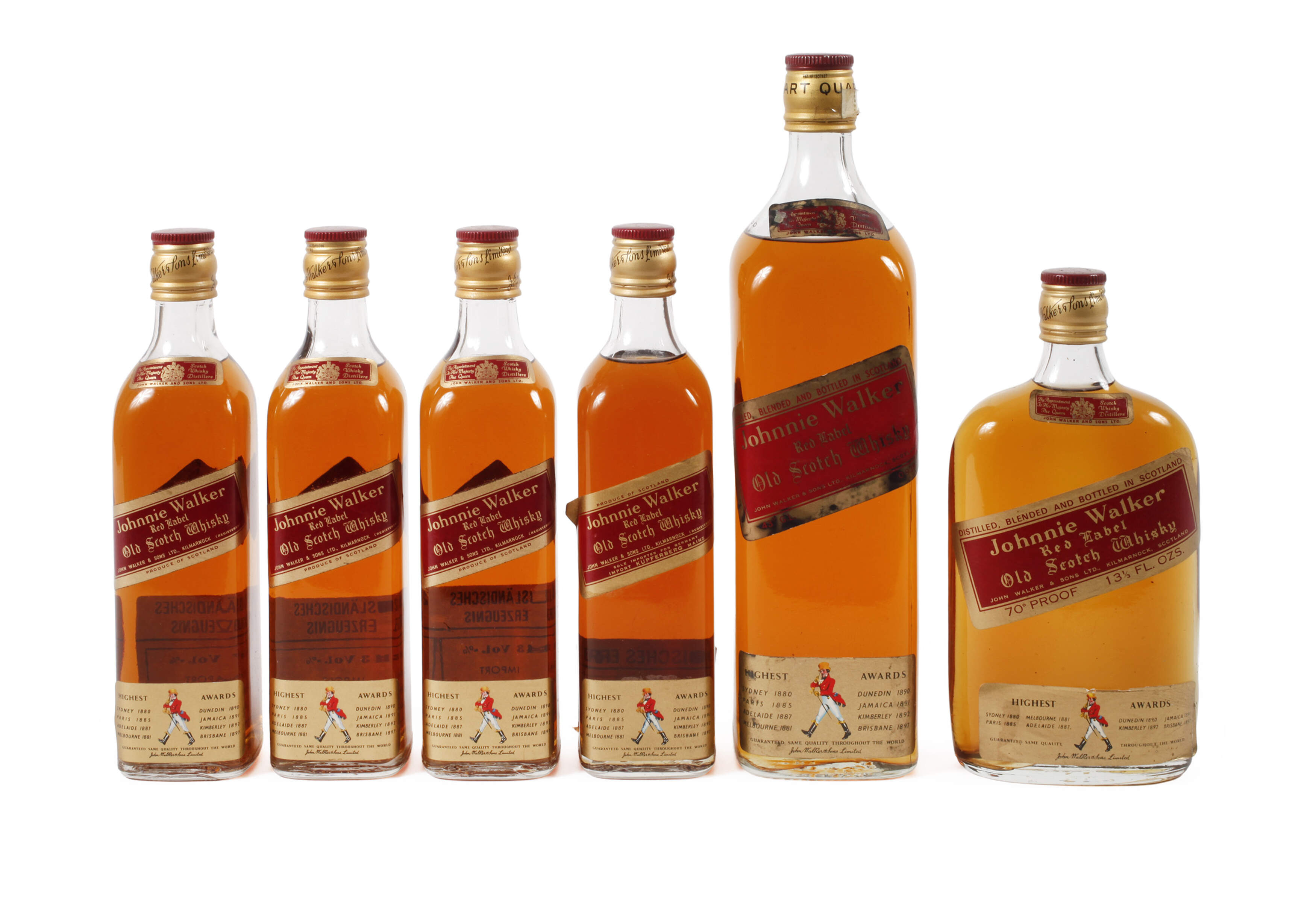 Sechs Flaschen Johnnie Walker