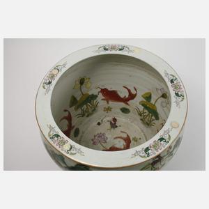 Paar große Fish Bowls Famille verte