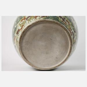 Paar große Fish Bowls Famille verte