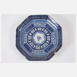 Zwölf Teller Blaumalerei