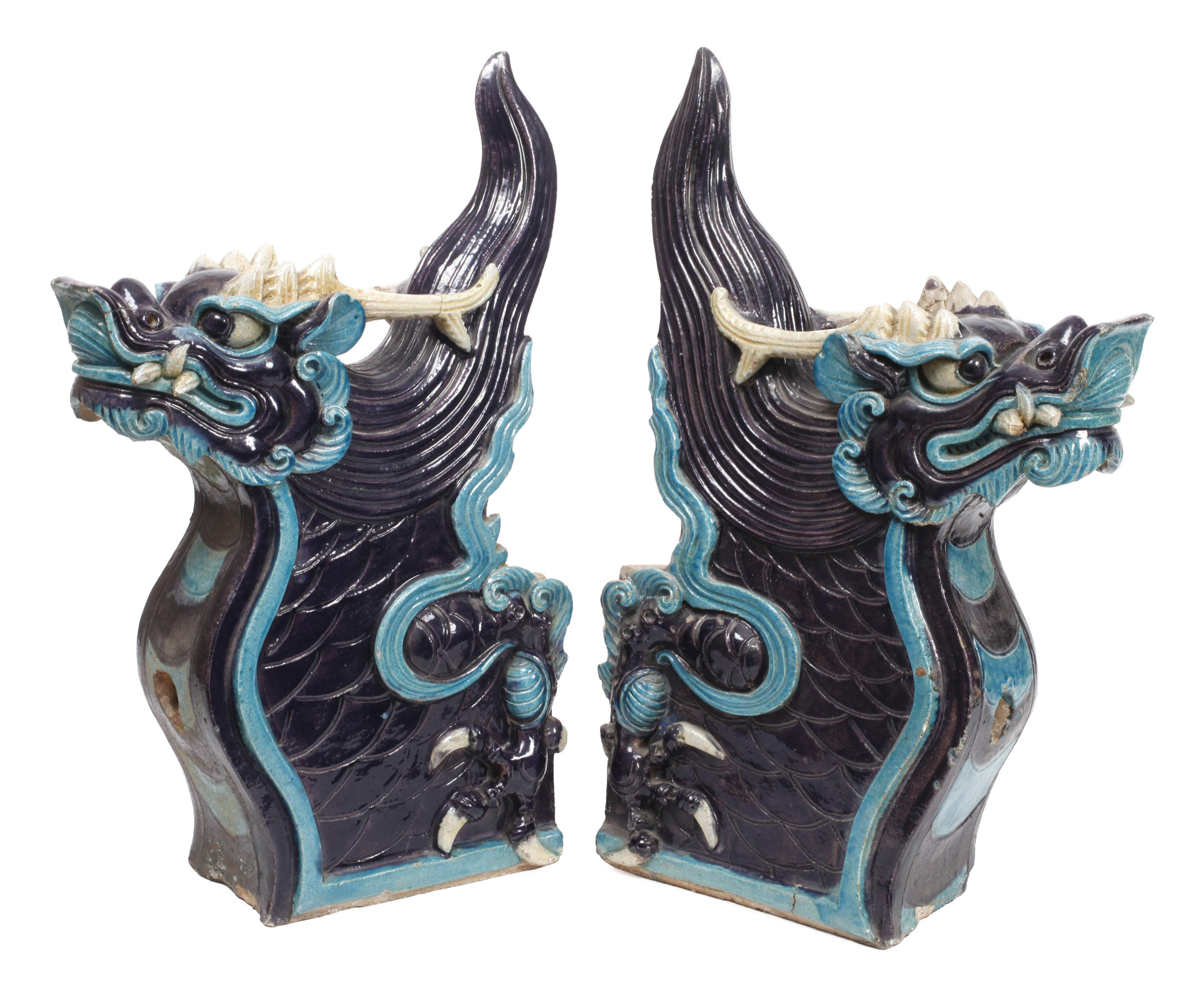 Paar Chiwen-Firstziegel