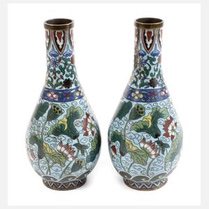 Paar Cloisonnévasen China