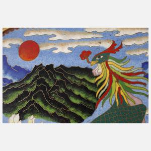 Übergroße Cloisonneschatulle