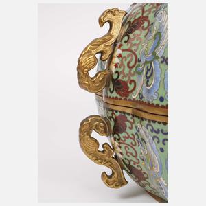 Übergroße Cloisonneschatulle