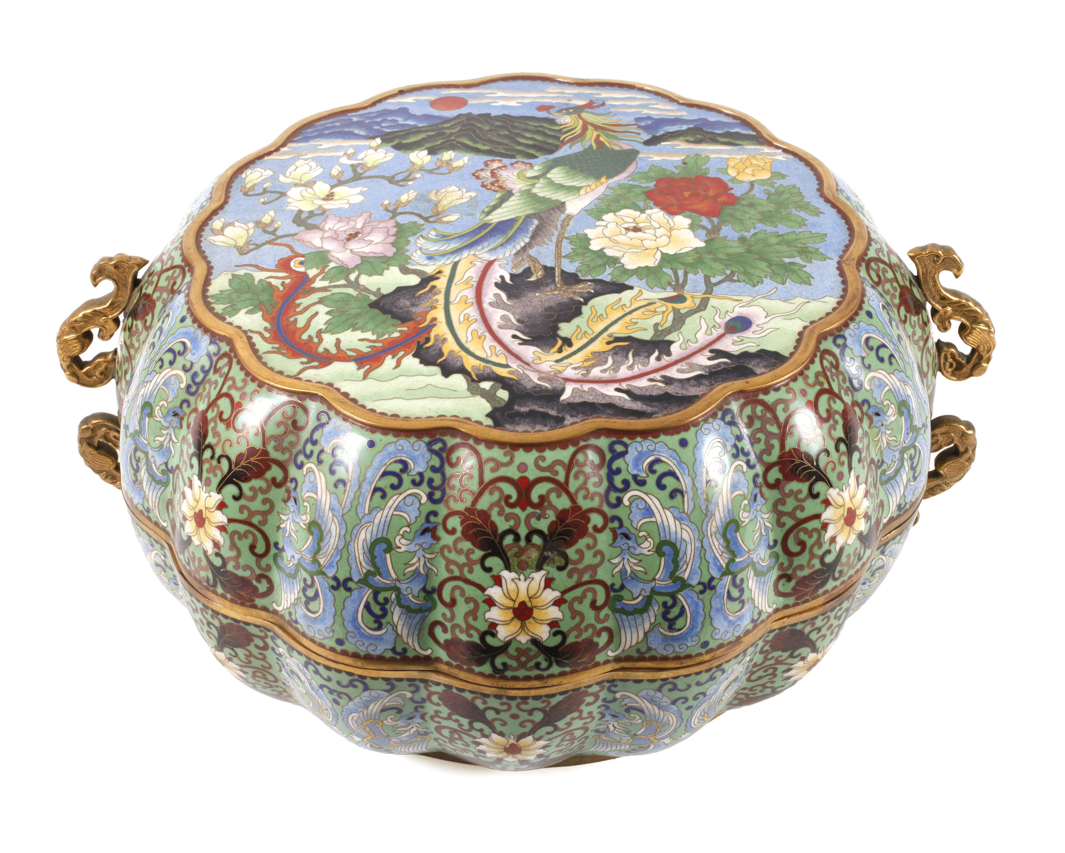 Übergroße Cloisonneschatulle