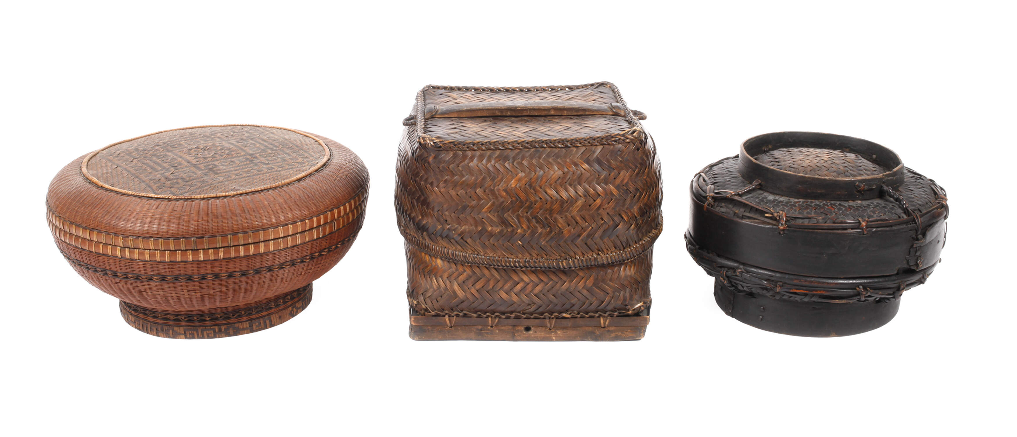 Drei historische Körbe