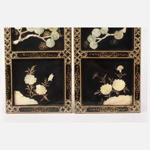 Paar geschnitzte Wandreliefs