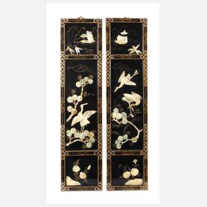 Paar geschnitzte Wandreliefs