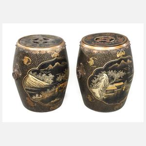 Paar Hocker mit Aufbewahrung