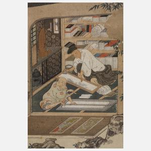 nach Tosa Mitsuoki, Farbholzschnitt