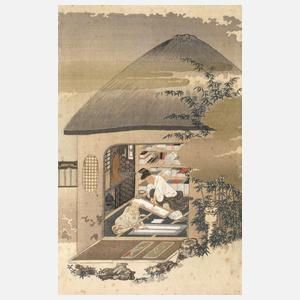 nach Tosa Mitsuoki, Farbholzschnitt