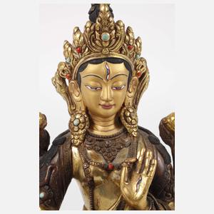 Bronzeplastik Grüne Tara