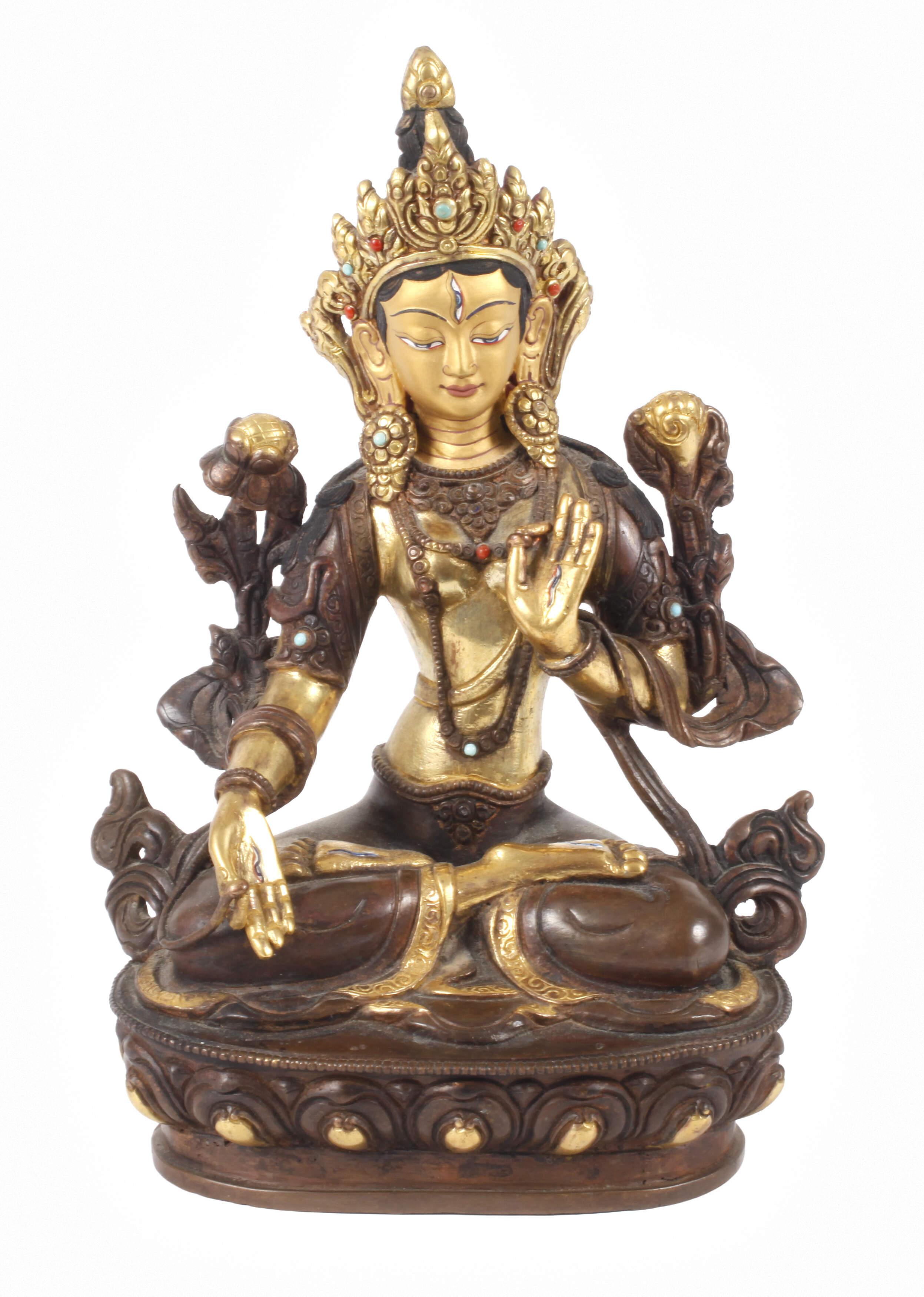 Bronzeplastik Grüne Tara