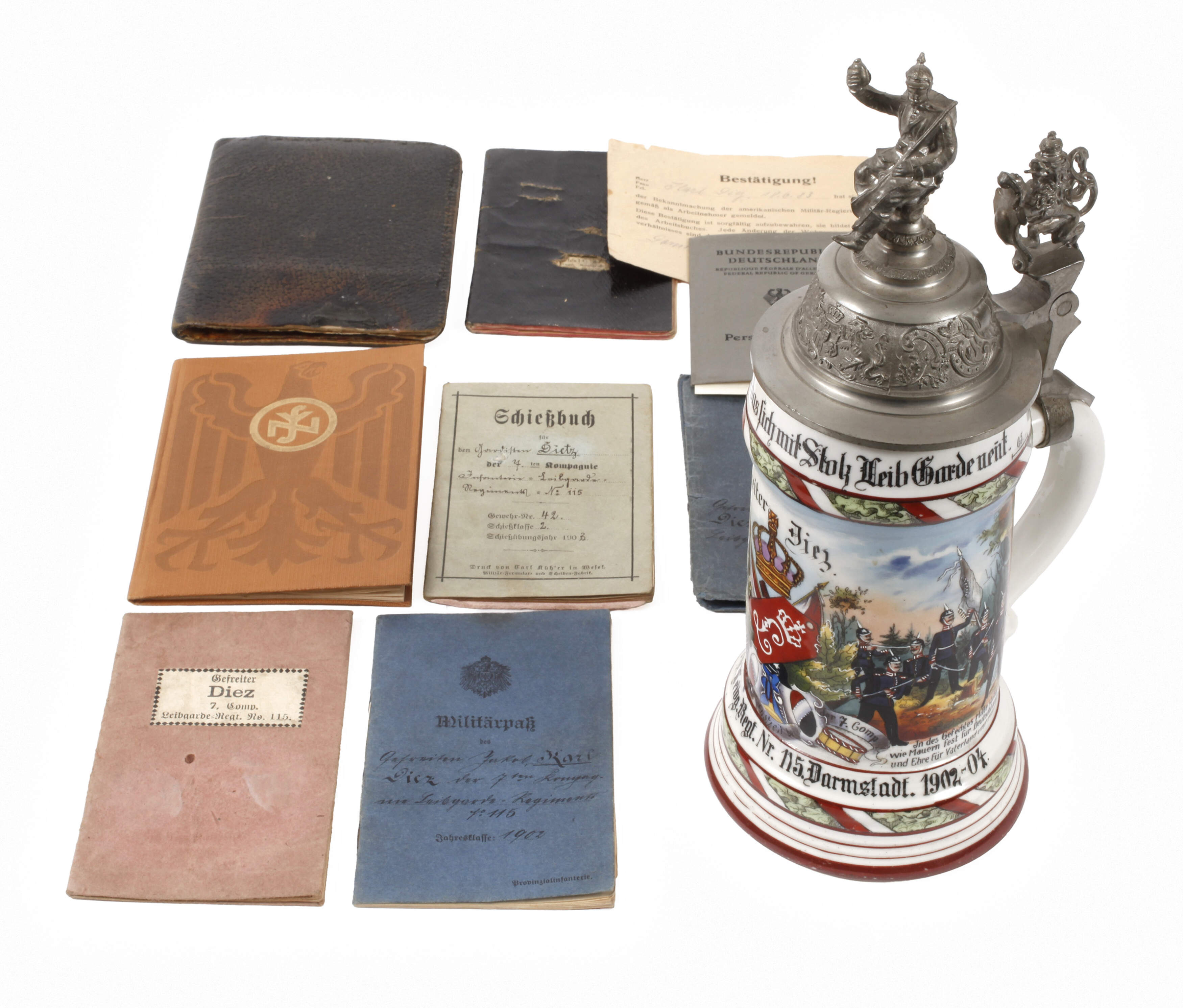 Reservistenkrug Leibgarde Darmstadt und Papiere