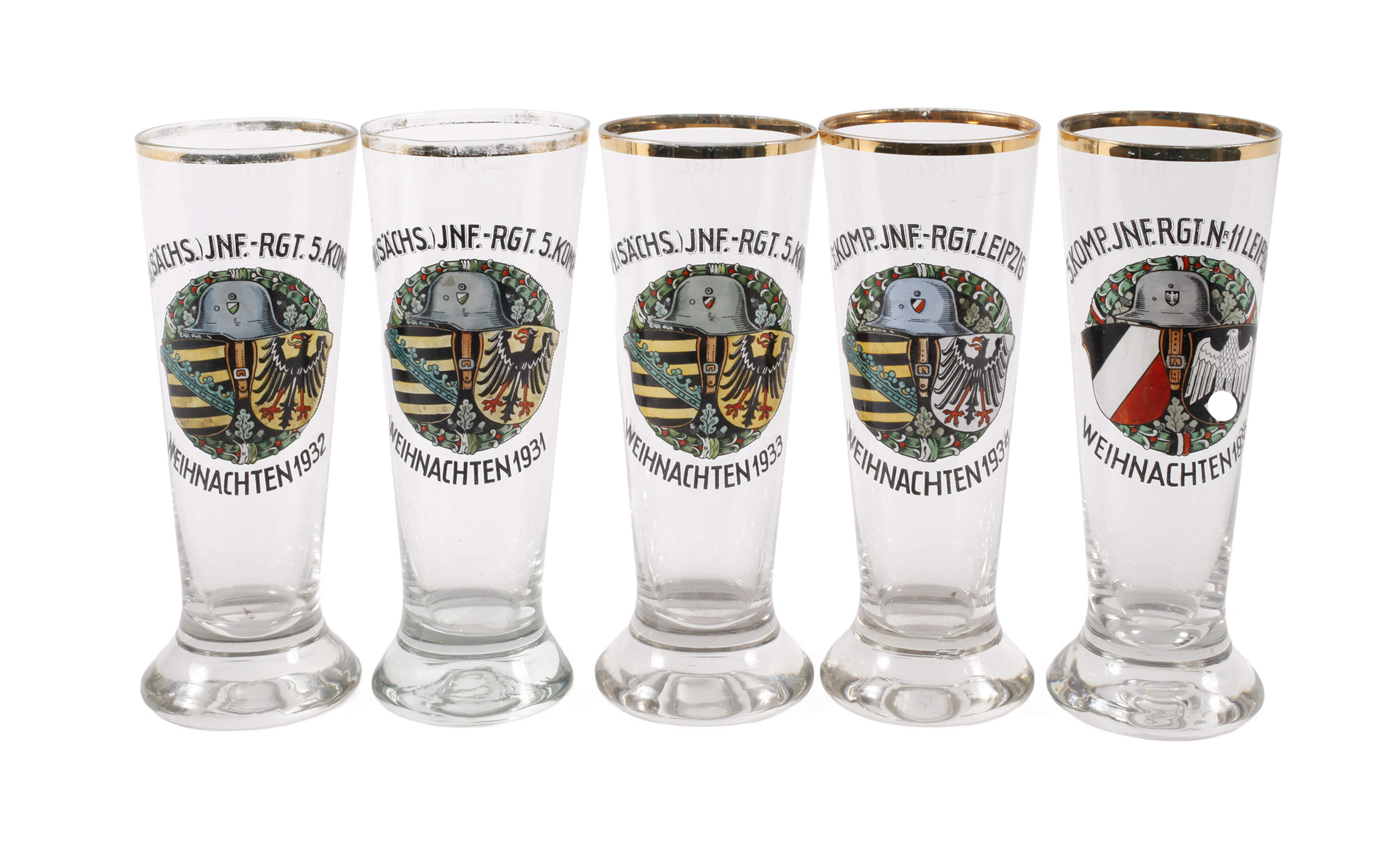 Konvolut Weihnachtsbecher Infanterieregiment Leipzig