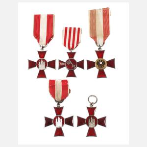 Konvolut Hanseatenkreuze