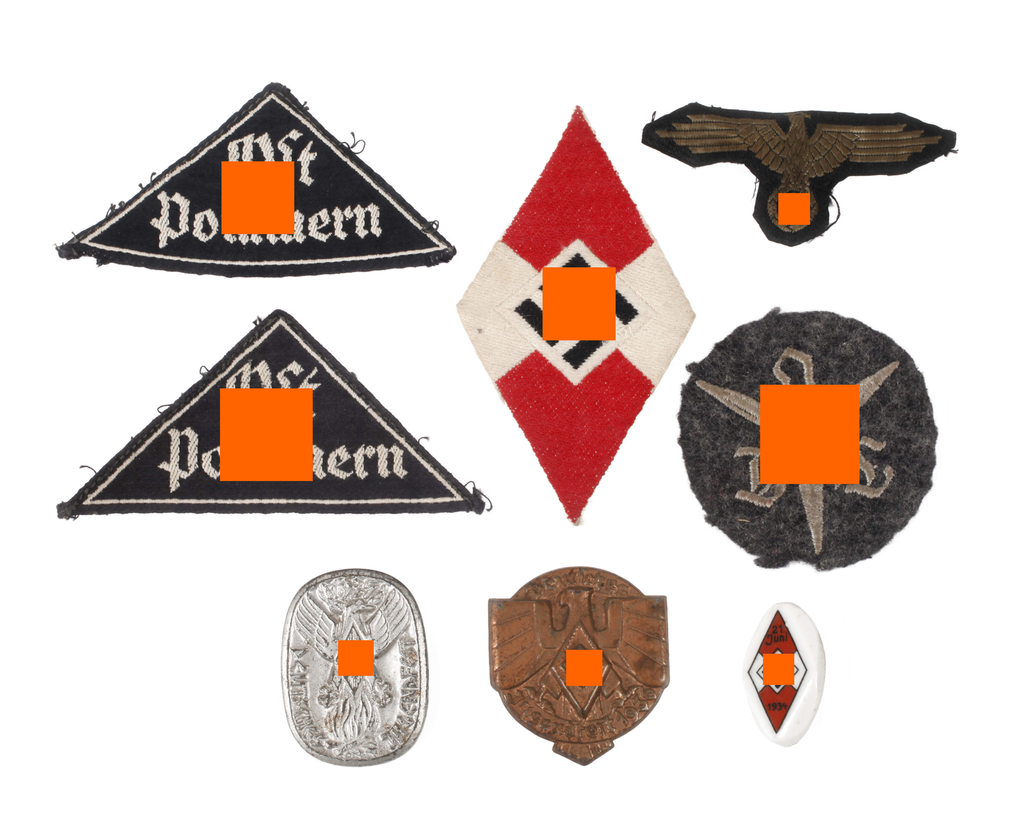 Konvolut Ärmel- und HJ-Abzeichen