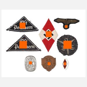 Konvolut Ärmel- und HJ-Abzeichen