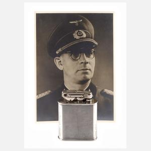 Erinnerungsgeschenk 3. Reich, Feuerzeug Silber