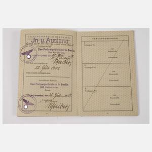 Reisepass mit Diplomatenpass 3. Reich