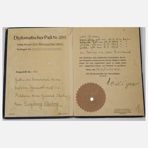 Reisepass mit Diplomatenpass 3. Reich