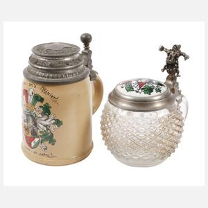 Zwei studentische Bierkrüge