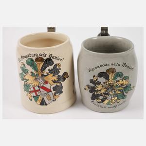 Zwei studentische Bierkrüge