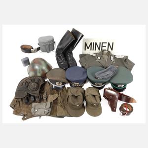 Großes Konvolut Ausrüstung und Uniformteile NVA