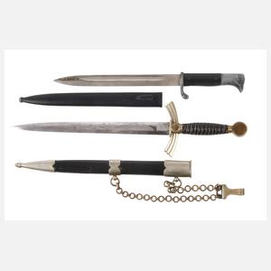 Borddolch und Ausgehbajonett Wehrmacht