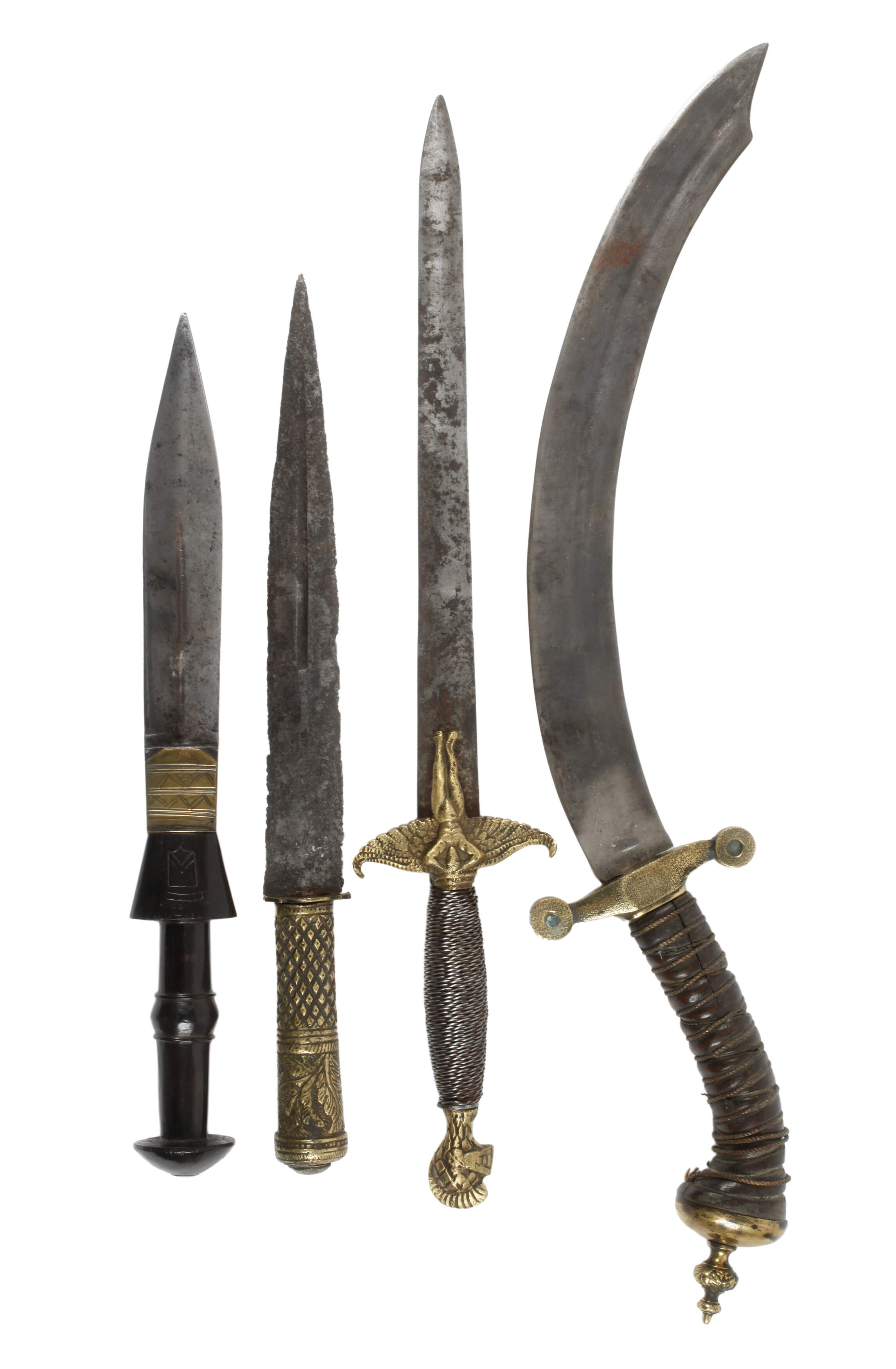 Vier orientalische Blankwaffen