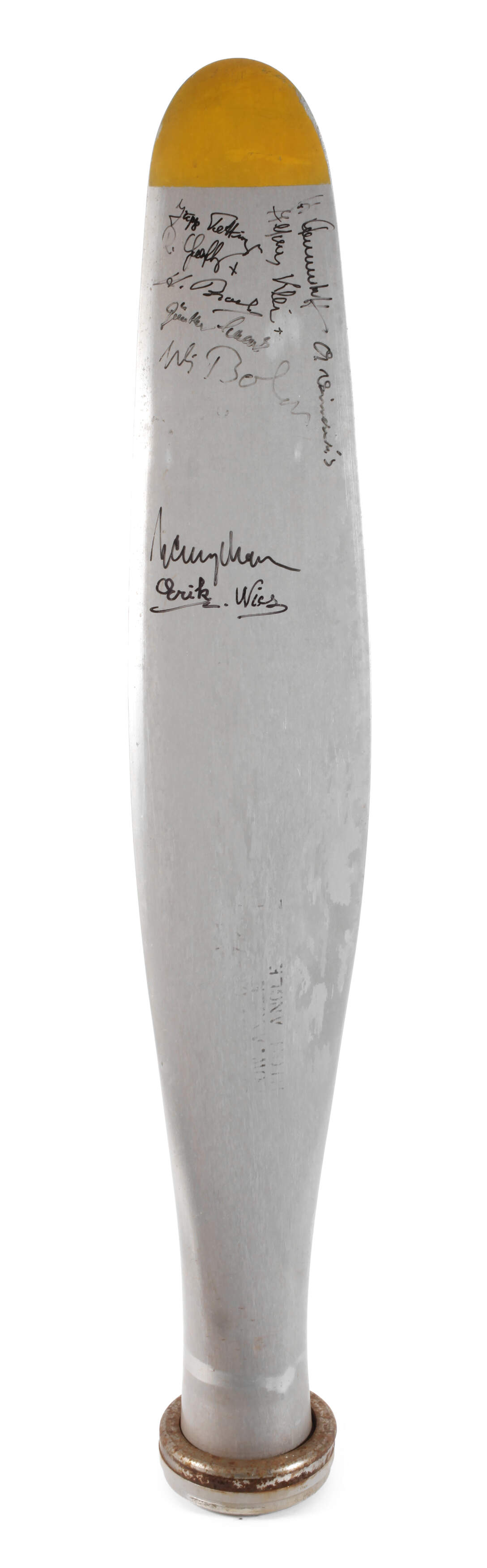 Propeller mit Ritterkreuzträger-Autographen