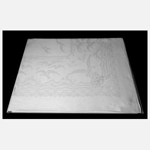 Schwedisches Gebilddamast-Tuch mit Möwenmotiv