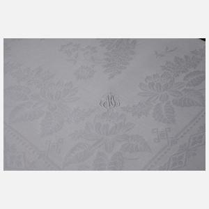 Großes Tafeltuch mit Farn- und Waldblumendekor