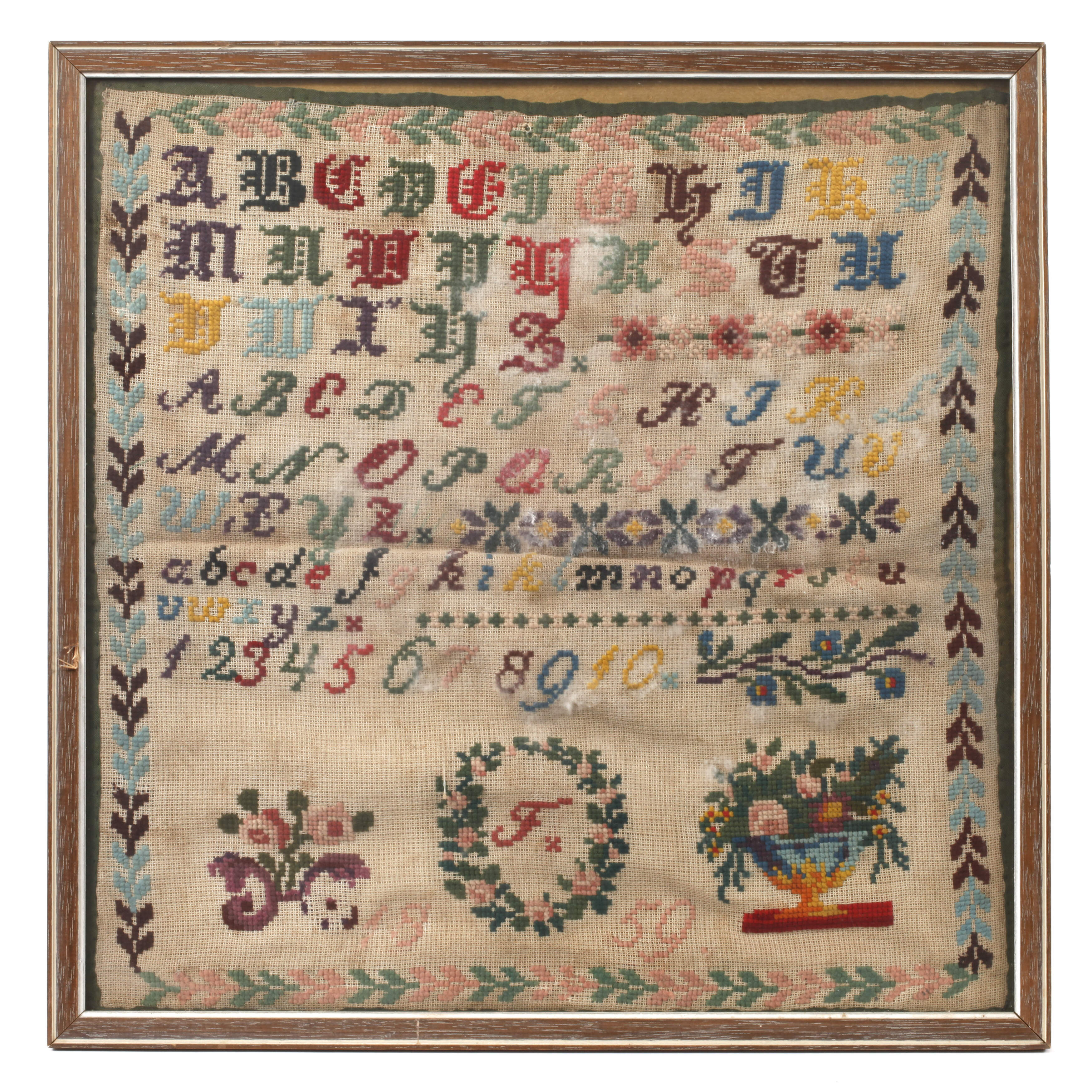 Stickmustertuch Spätbiedermeier