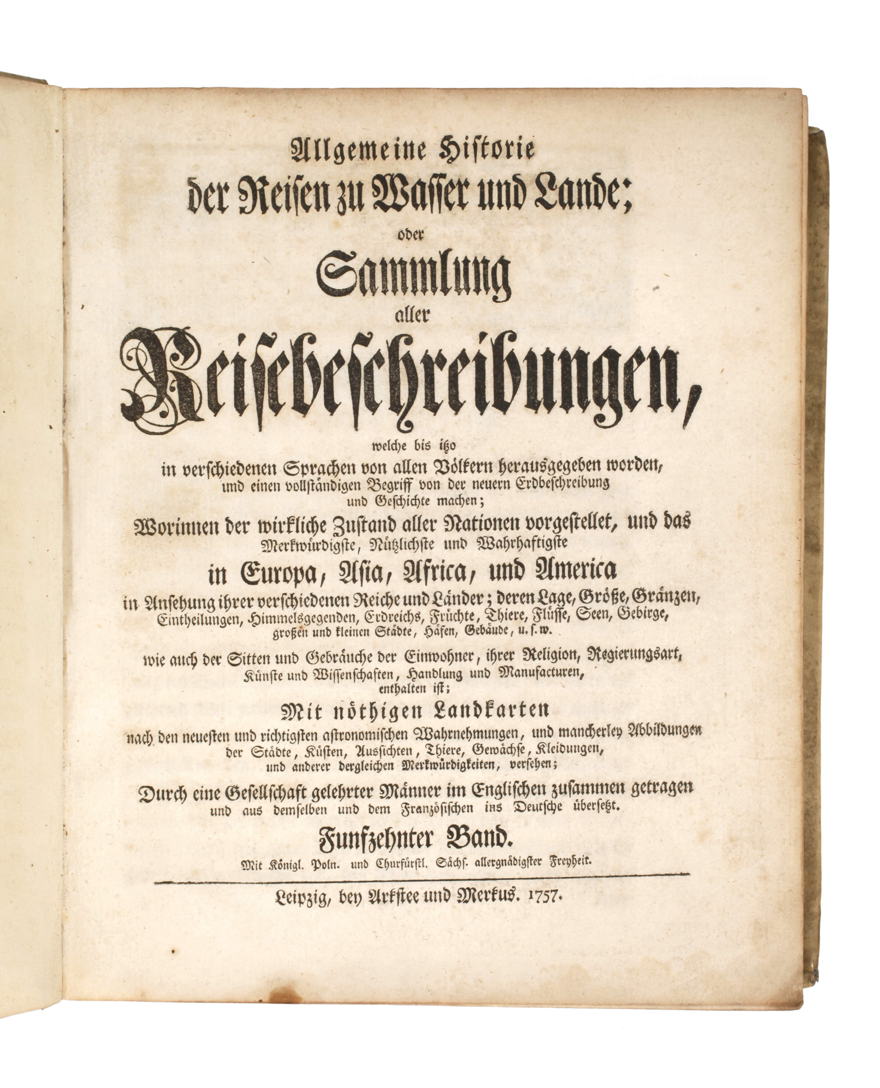 Sammlung aller Reisebeschreibungen 1757