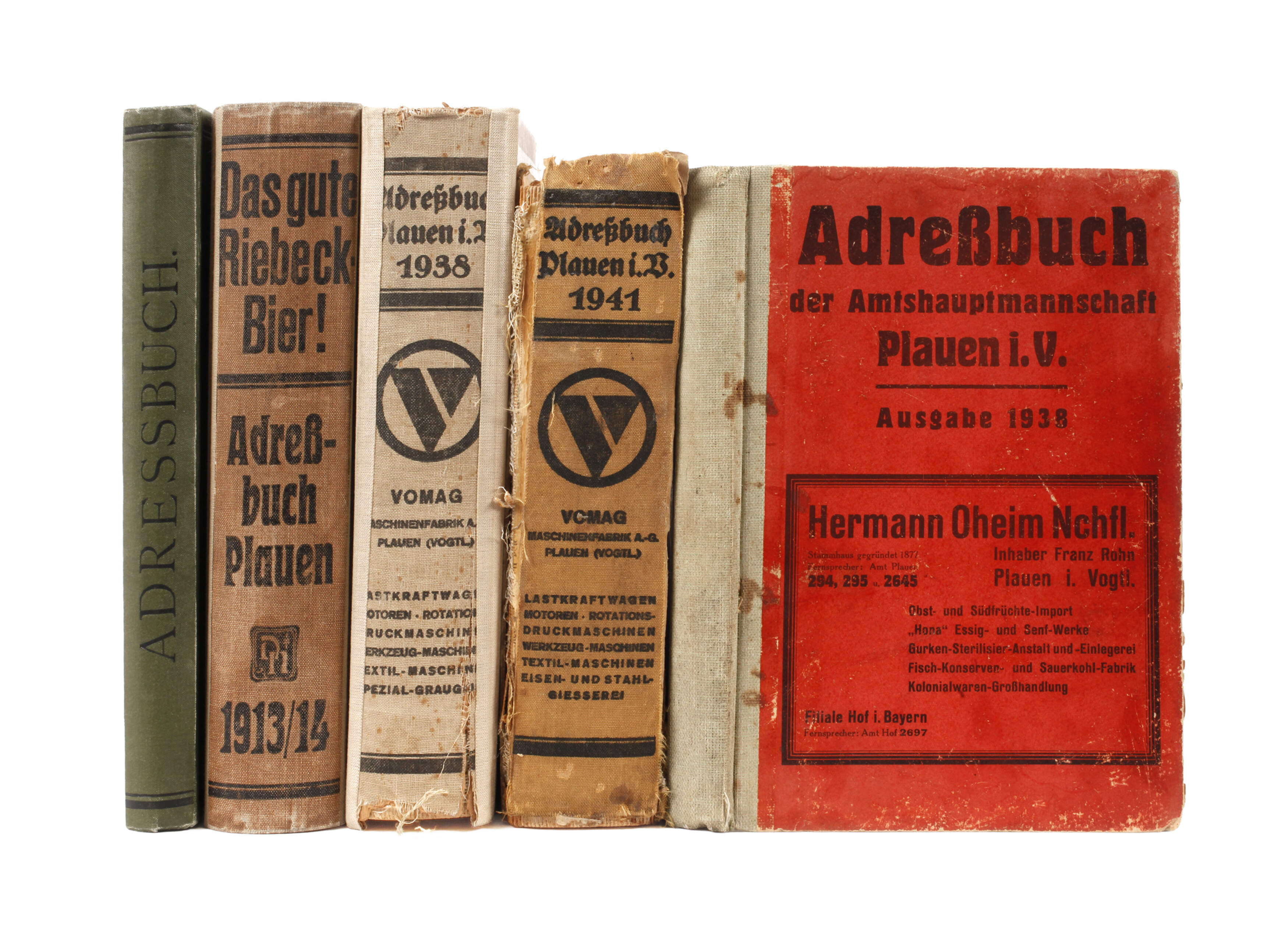Fünf Adressbücher Plauen