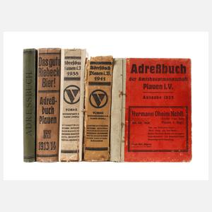 Fünf Adressbücher Plauen
