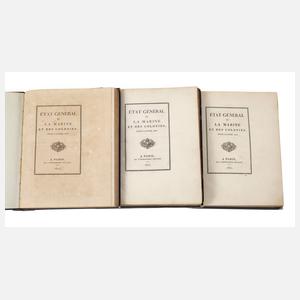 Drei Bücher französische Marine