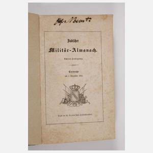 Sieben Bände Badischer Militär-Almanach