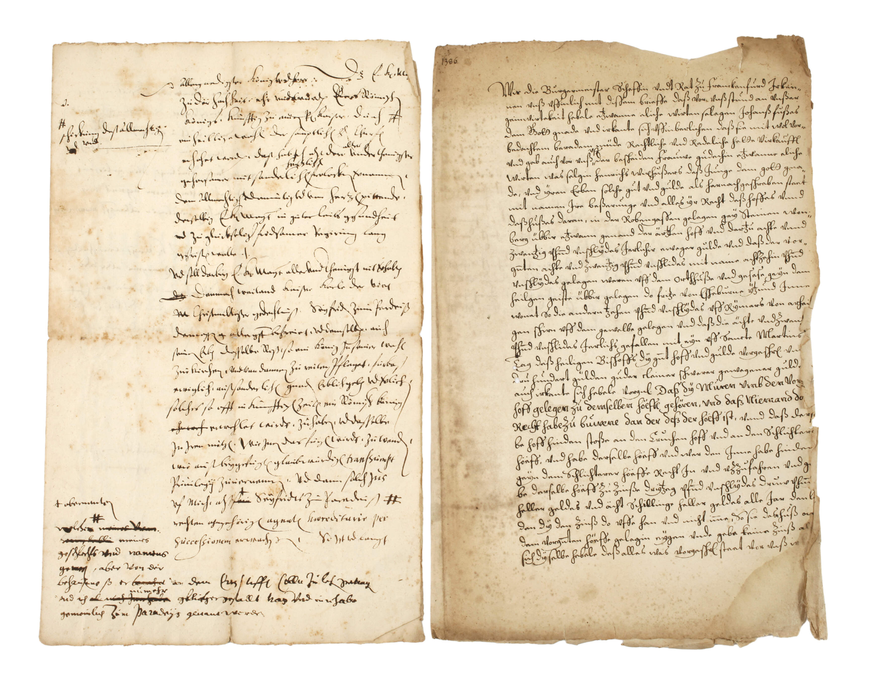 Zwei historische Dokumente Frankfurt