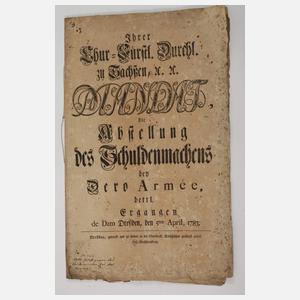 Drei historische Dokumente Sachsen