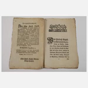 Drei historische Dokumente Sachsen