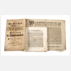 Drei historische Dokumente Sachsen