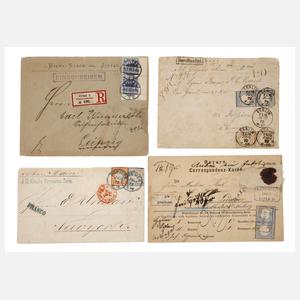 Vier seltene Belege Kaiserreich