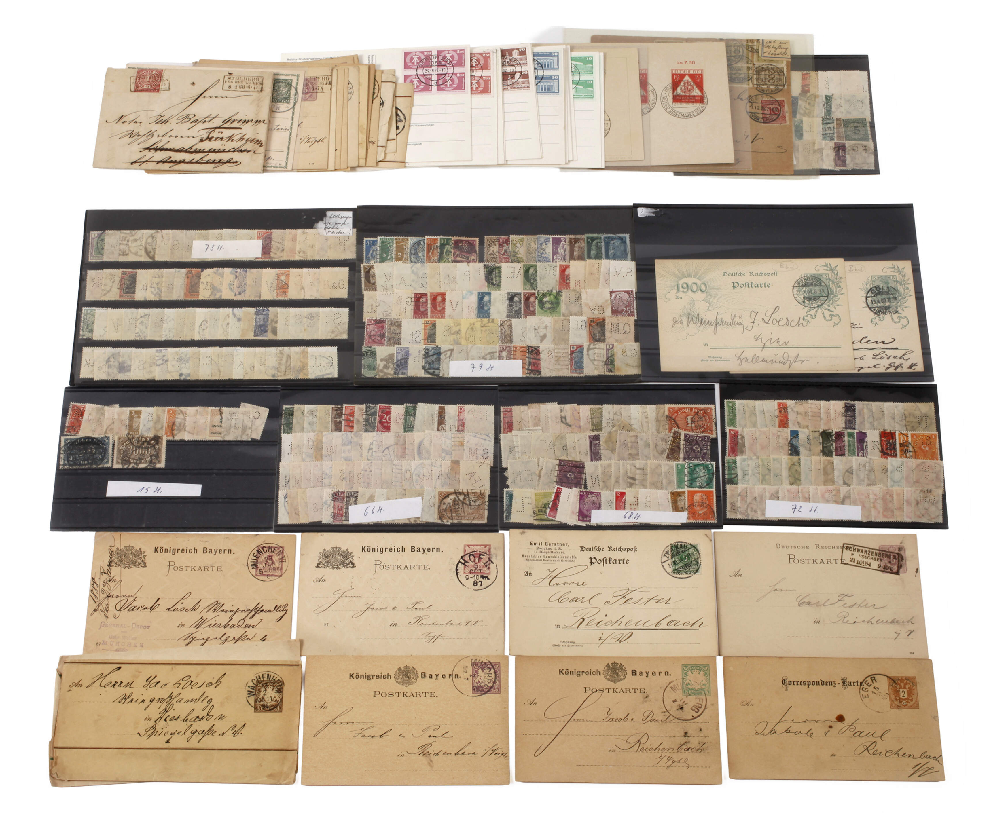 Konvolut Lochmarken und Belege Deutsches Reich