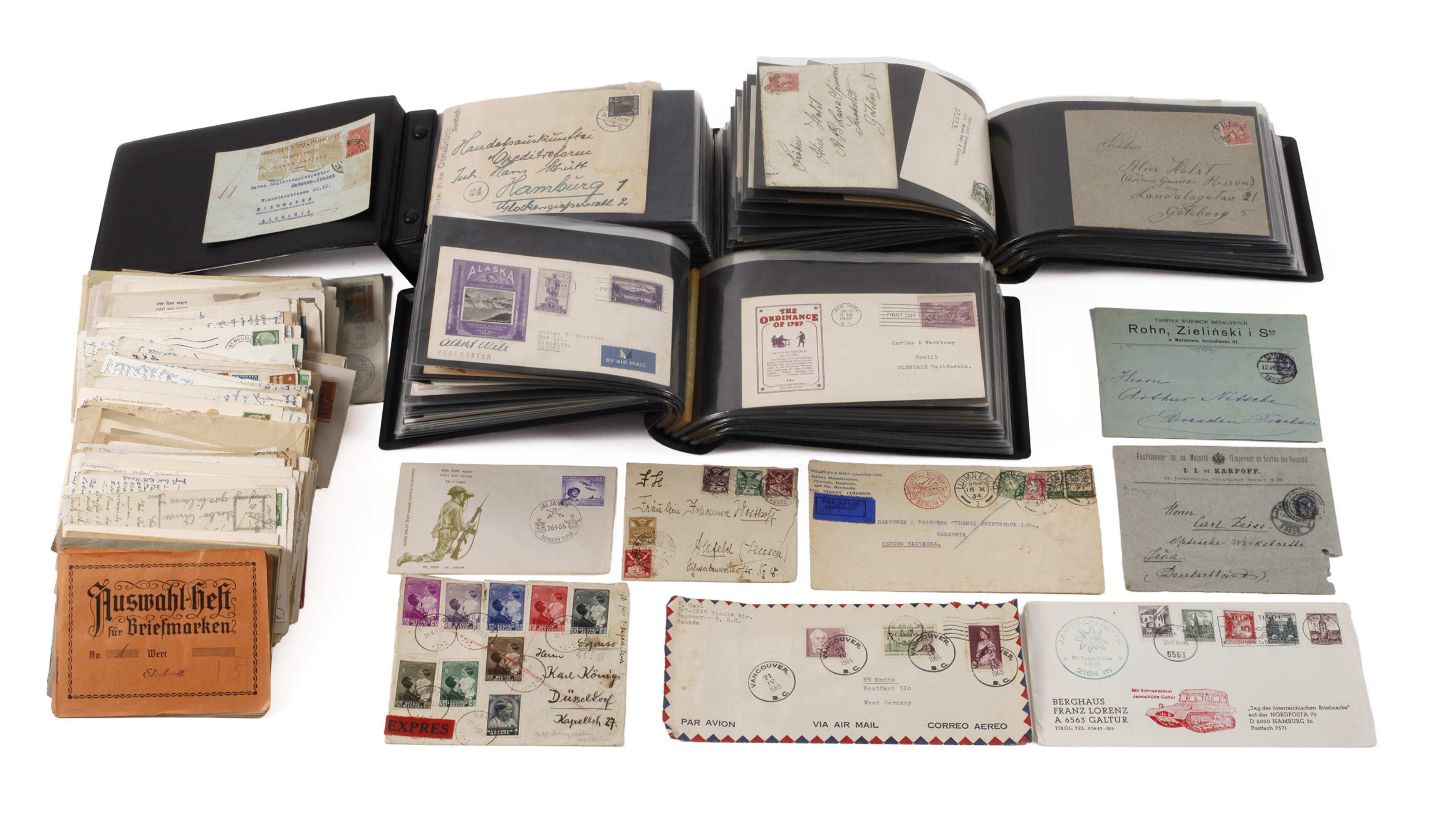 Konvolut Belege und Ansichtskarten